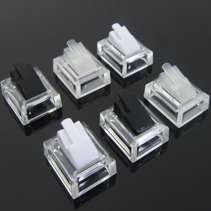 10pcs Acrylic Ring Display Holders Ring Clips Jewelry Organizer Props Stand Transparent Thick Base Ring Display Rack