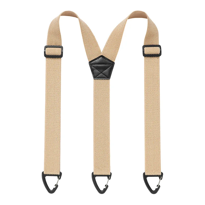 Nieuwe Heavy Duty werkbroekbretels voor heren, 3,8 cm breed met plastic klemmen, verstelbare elastische broekbretels - Zwart 1 stuk