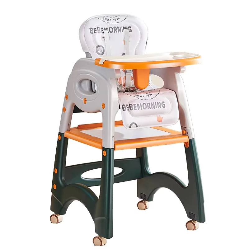 

SeaMind Modern Design Multi-Functional Baby Feeding Table High Chair Wholesale Plastic Children's Dining Chair Metal Material