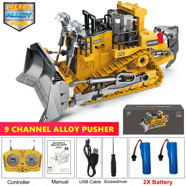 4WD Afstandsbediening Graafmachine Speelgoed Radiogestuurde RC Dump Truck Voertuig Crawler Bulldozer Bouwauto Cadeaus voor kinderen Jongens