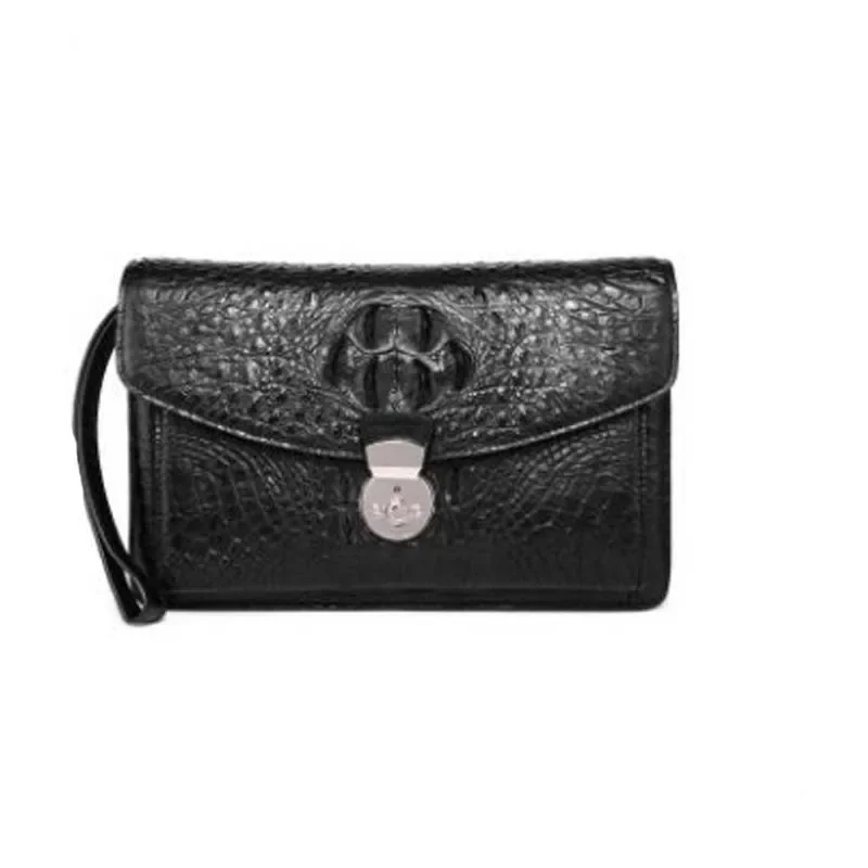 

Hongzhiyan новая мужская сумка-клатч из крокодиловой кожи, женская однотонная сумка через плечо с замком и крокодиловым узором