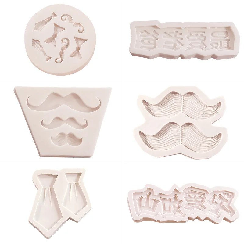 Beard Lips  Silicone Mold For Cake Fondant Chocolate Cupcake Candy Decoration Baking Tool Clothes Moustache Resin Art Clay Mould