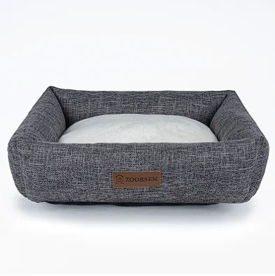 Popular Comfortable Sleeping Warm Soft Plaid Jacquard Customized Removable Square Nest Cat Dog Beds Pet Sofa