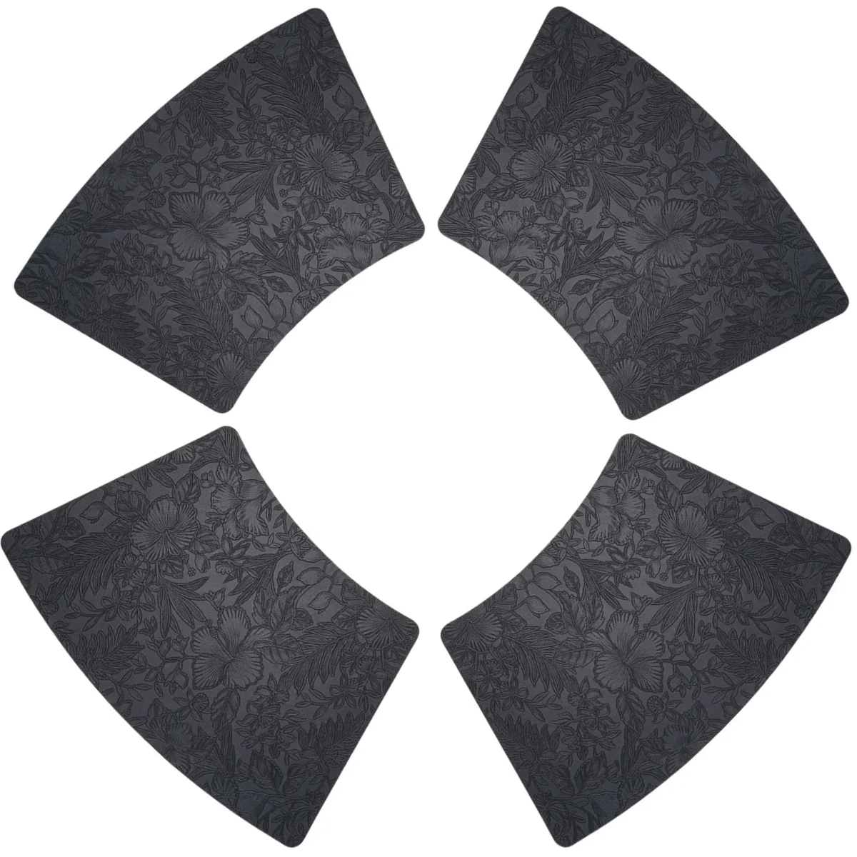 

4Pcs Fan Shape Leather Wedge Placemats Table Mat Heat-Proof Waterproof Oil-Proof Artificial Leather Polyester Wedge Placemats