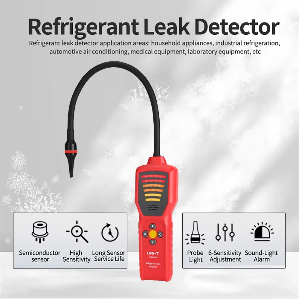UNI-T UT336B Refrigerant Gas Leak Detector Cfcs Hcfcs Hfcs for Air Conditioner Car Refrigerator Gas Leakage Inspection Tester