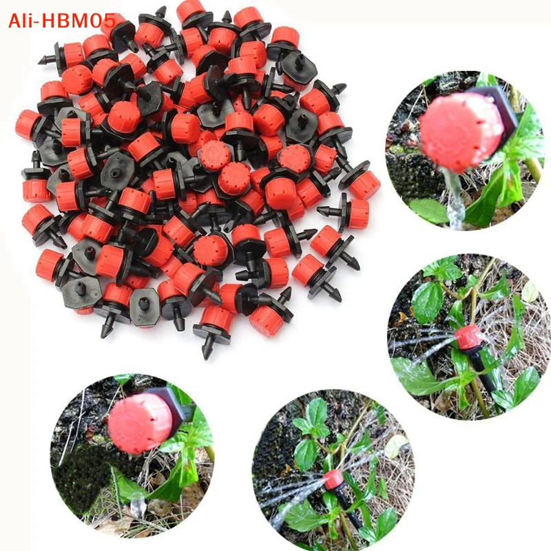 (HB05)50/100pcs Adjustable Water Sprinkler Thread Connection Spray Nozzle Garden Irrigation Micro Flow Dripper