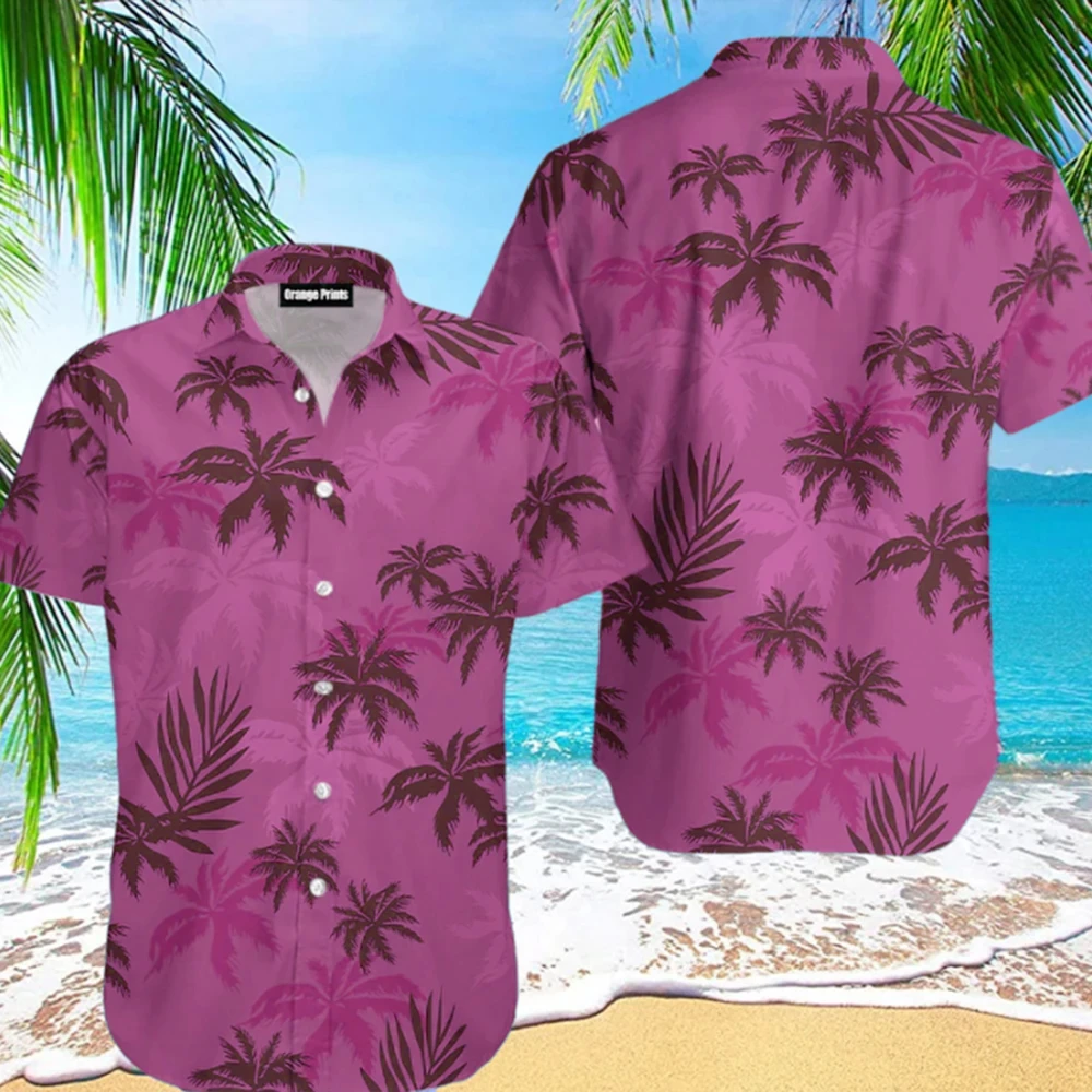 2024 Summer Cool And Fashionable Men\'s Hawaiian 3D Plant Shirt Trendy Men\'s Flower Print Plus Size Beach Flower Shirt