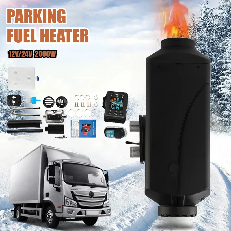 12V/24V 2KW Air Diesel Heater Car Diesel Heater Diesel Parking Heater Low Noise Heater for Truck Bus RV Trailer Boat Heater Kits