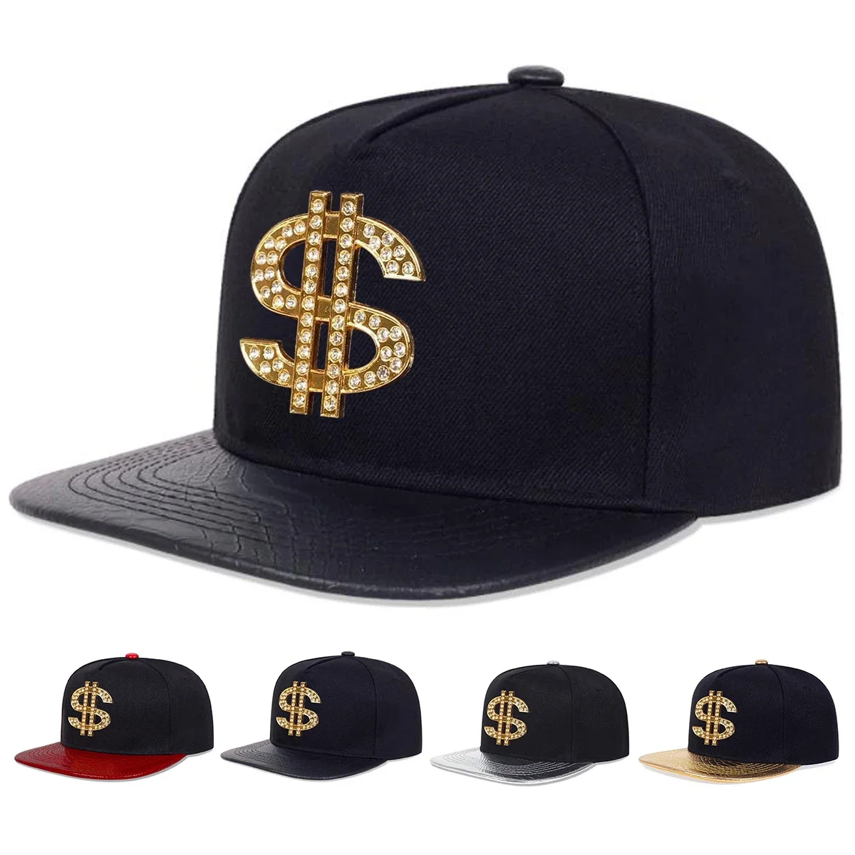 Unisex Diamond USD Letter Label Hip-hop Hats Spring And Autumn Outdoor Adjustable Sports Casual Baseball Caps Sunscreen Hat