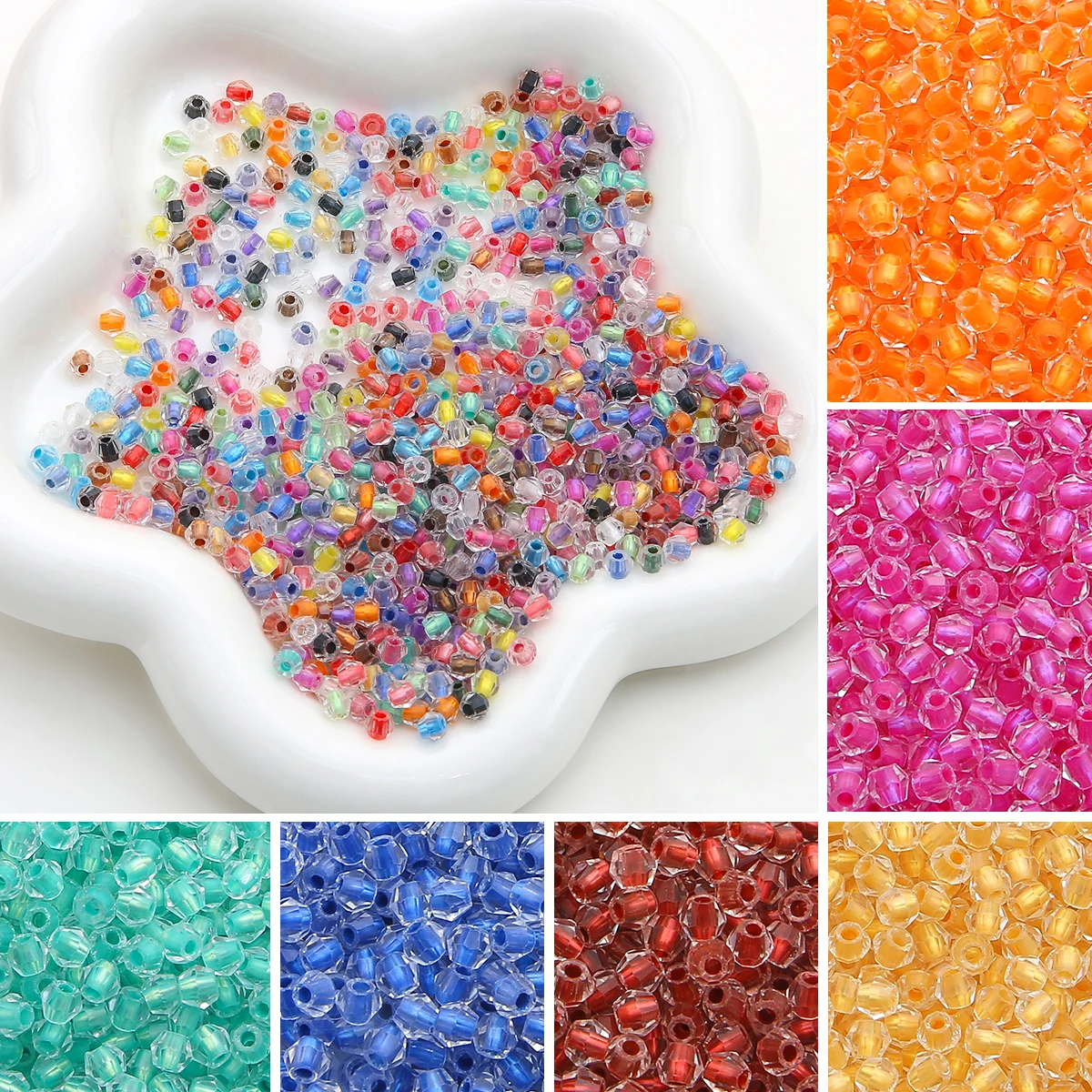 

10g 4mm Glass Czech Seed Beads Colorful Dye Core Spacer Loose Beads For Jewelry Making Diy Handmade Bracelets Accessories
