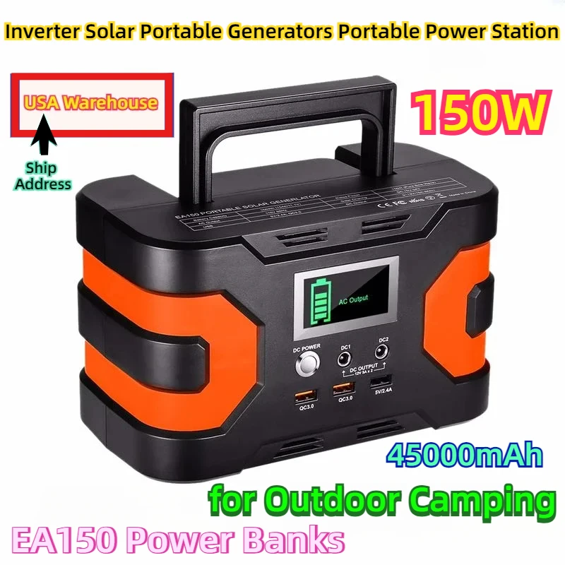 150W 45000mAh Inverter Solar Portable Generators Portable Power Station for Outdoor Camping USA Warehouse EA150 Power Banks