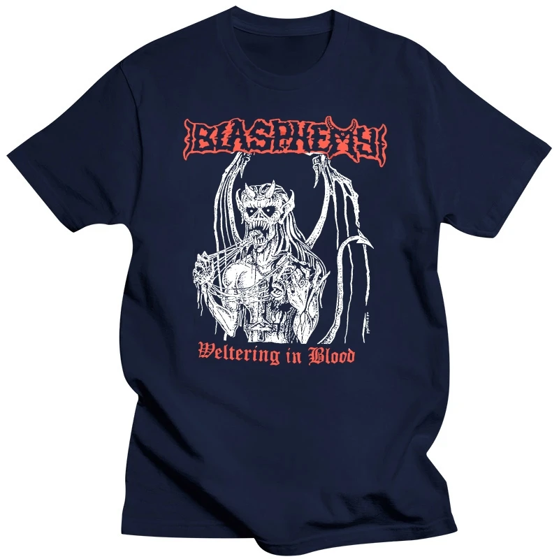 Blasphemy Weltering In Blood Black Metal Skinheads T-Shirt