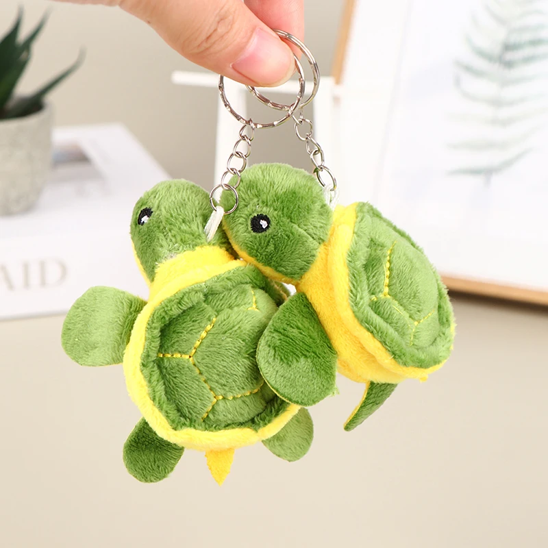 1Pc 10CM Leuke Schildpad Gevulde Pop Cartoon Zachte Knuffel Sleutelhanger Tas Hanger Kid Gift