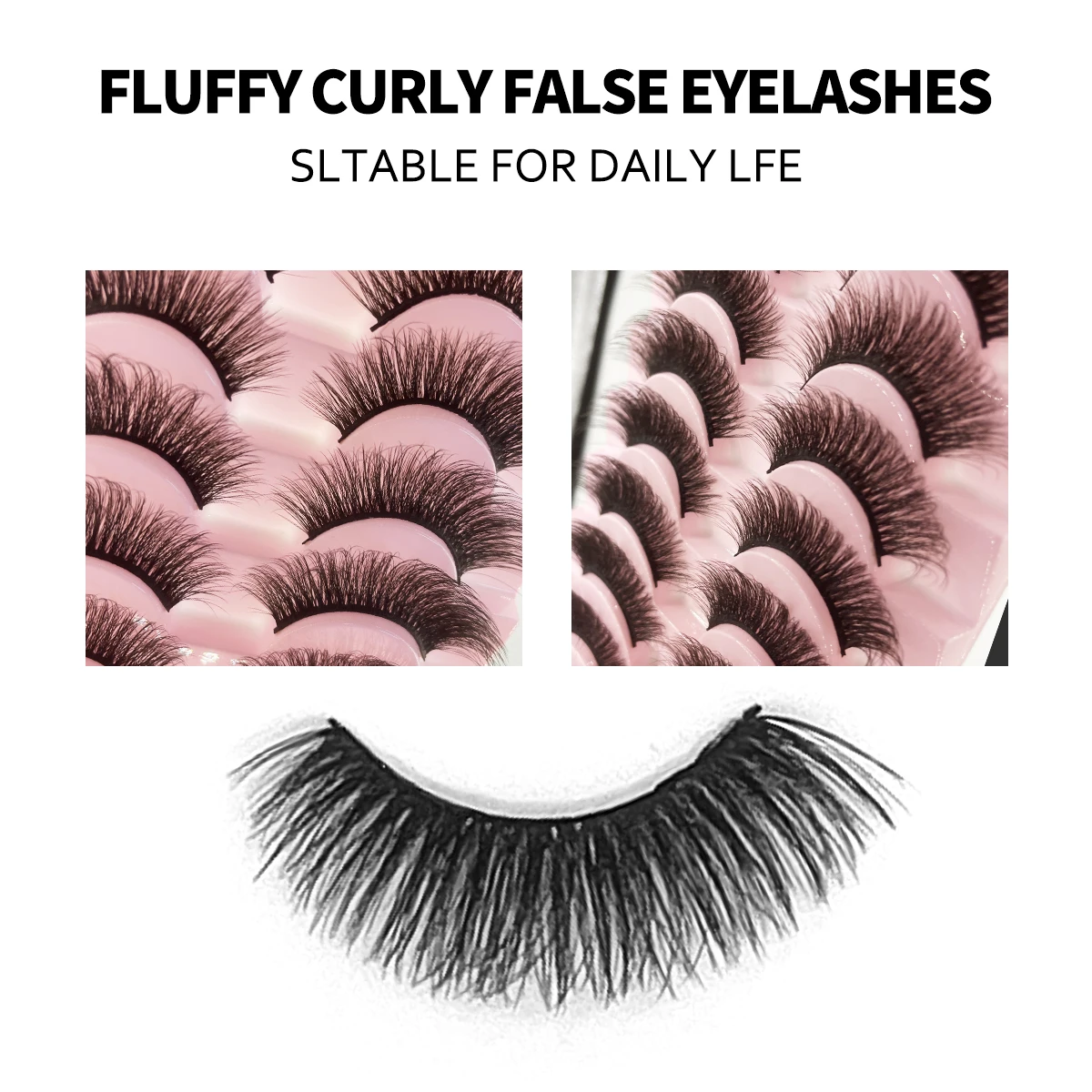10 Pairs Simulation Cross Messy Eye Faux Mink Eyelashes Handmade False Eyelashes Natural Nude Makeup 3D Curly Lashes