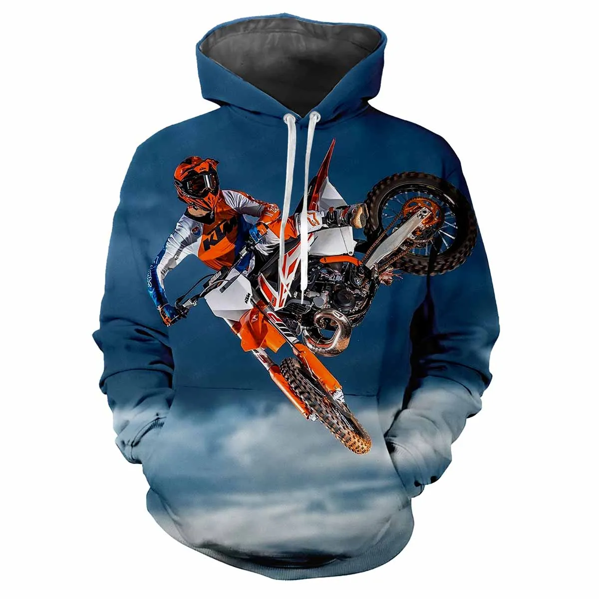 Motorcycle Pattern 3d Printed Men\'s Hoodie Street Racing Fashion Personality Trend Classic Casual Loose Comfortable Top Clothing