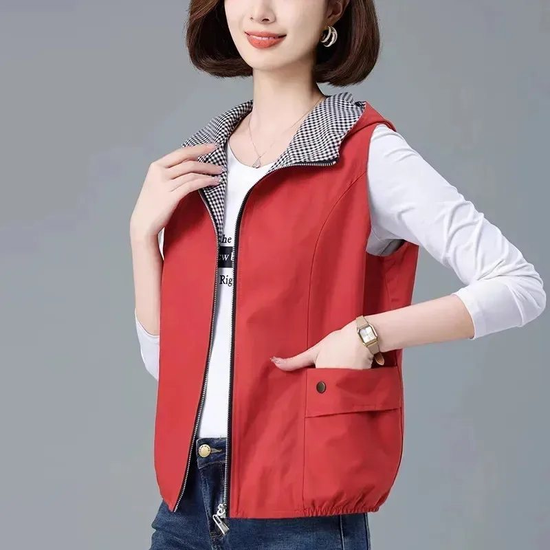 2023 frühling Herbst Zipper frauen Mit Kapuze Mantel Neue Mode Weibliche Lose Jacke Beiläufige Kurze Damen Bluse Over