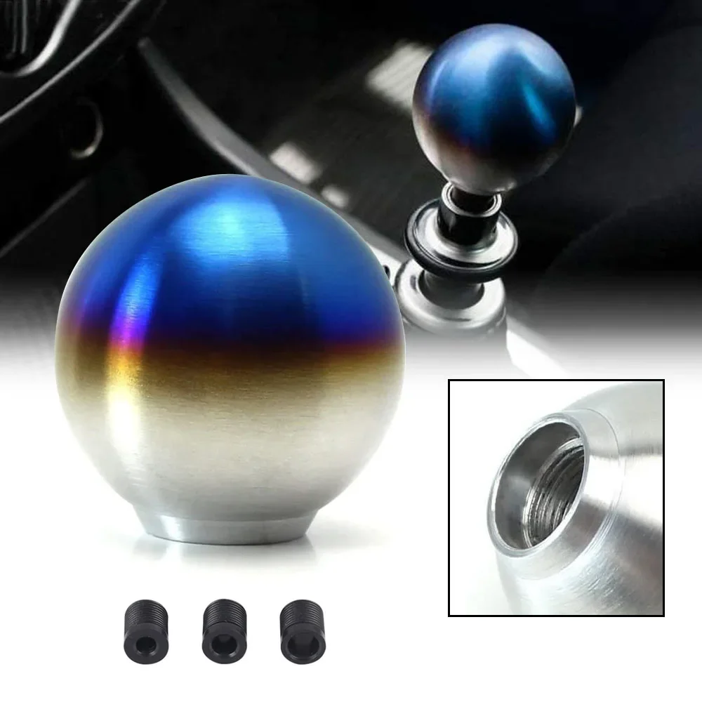 Universal Car Gear Shift Knob Aluminum Manual Transmission Gear Shifter Gear Head Knob Lever Head Burnt Blue Car Accessories