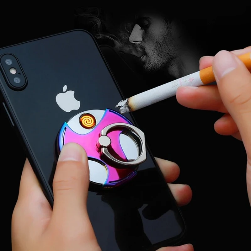 Cigarette Lighter Phone Holder Flexible 360 Degree Rotating Phone Holder Finger Ring Car Mount Stand for Iphone Samsung Socket
