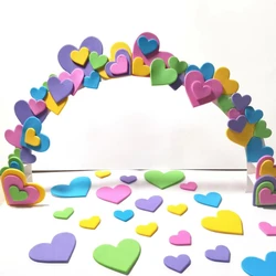 JoyWorld EVA Foam Heart Shape Craft 3D Wall Sticker Decoration Kindergarten School Classroom Blackboard Adhesive backing