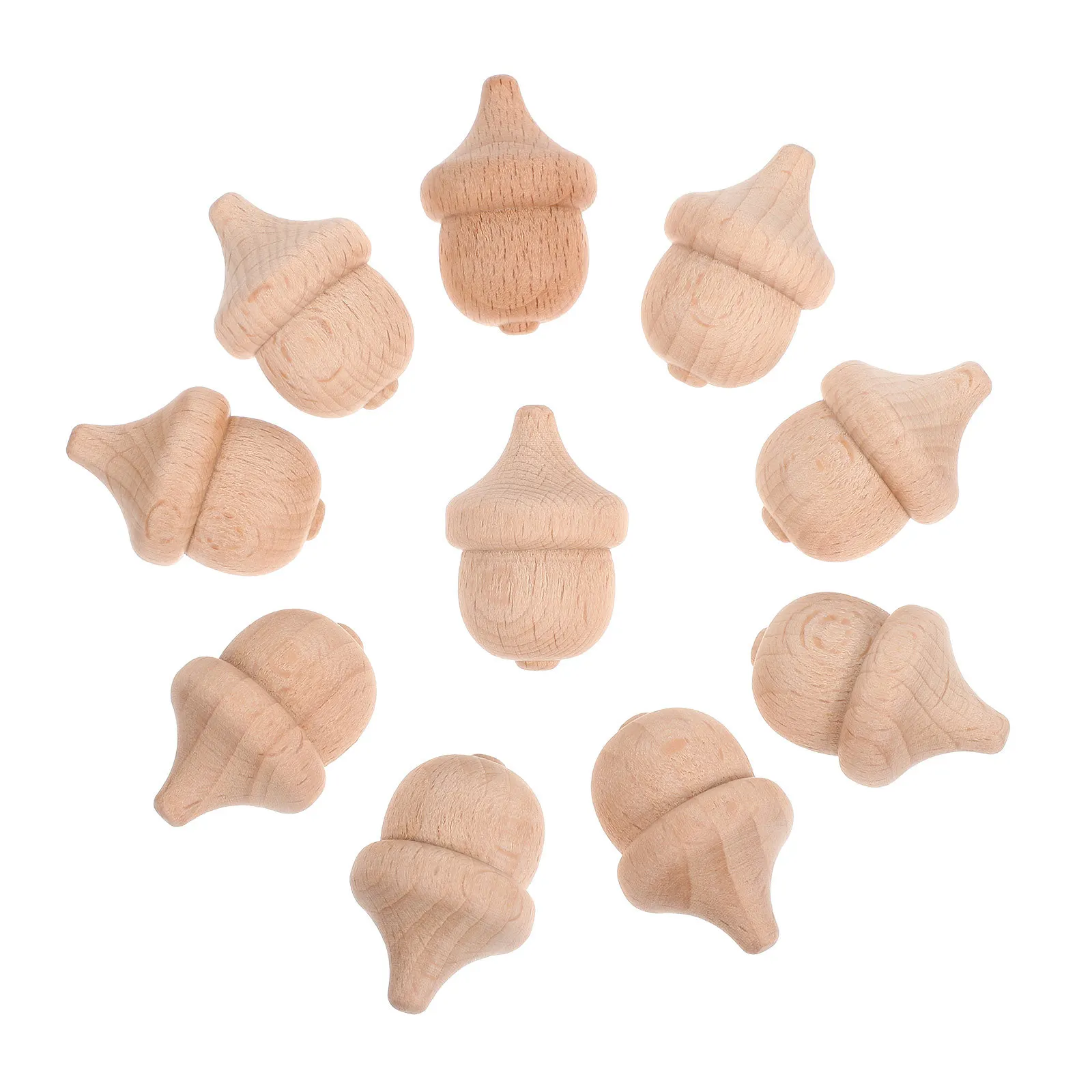10 stks Houten Eikel Decor Onvoltooide Diy Graffiti Ornament Voor Kinderen Schilderen Thuis Desktop Craft Supplies Handwerk Naaigereedschap