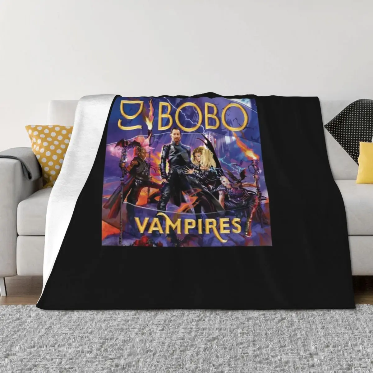 

DJ BoBo Vampires Album Cover Throw Blanket Plaid Designers Blankets For Baby For Baby Blankets