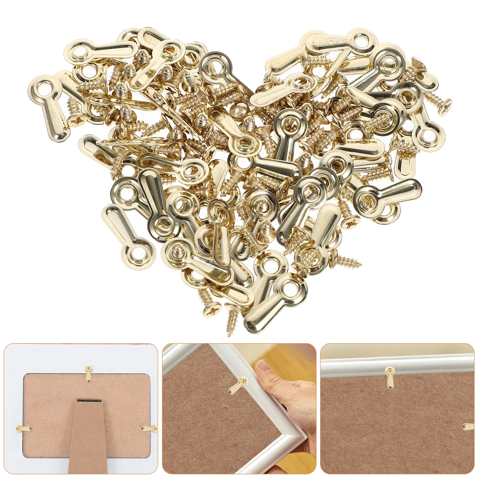 1 set 1 Set Photo Frame Backing Clips Iron Hardware Sturdy Turn Button Screws Wall Hanging Fasteners Display Buckles Hardware