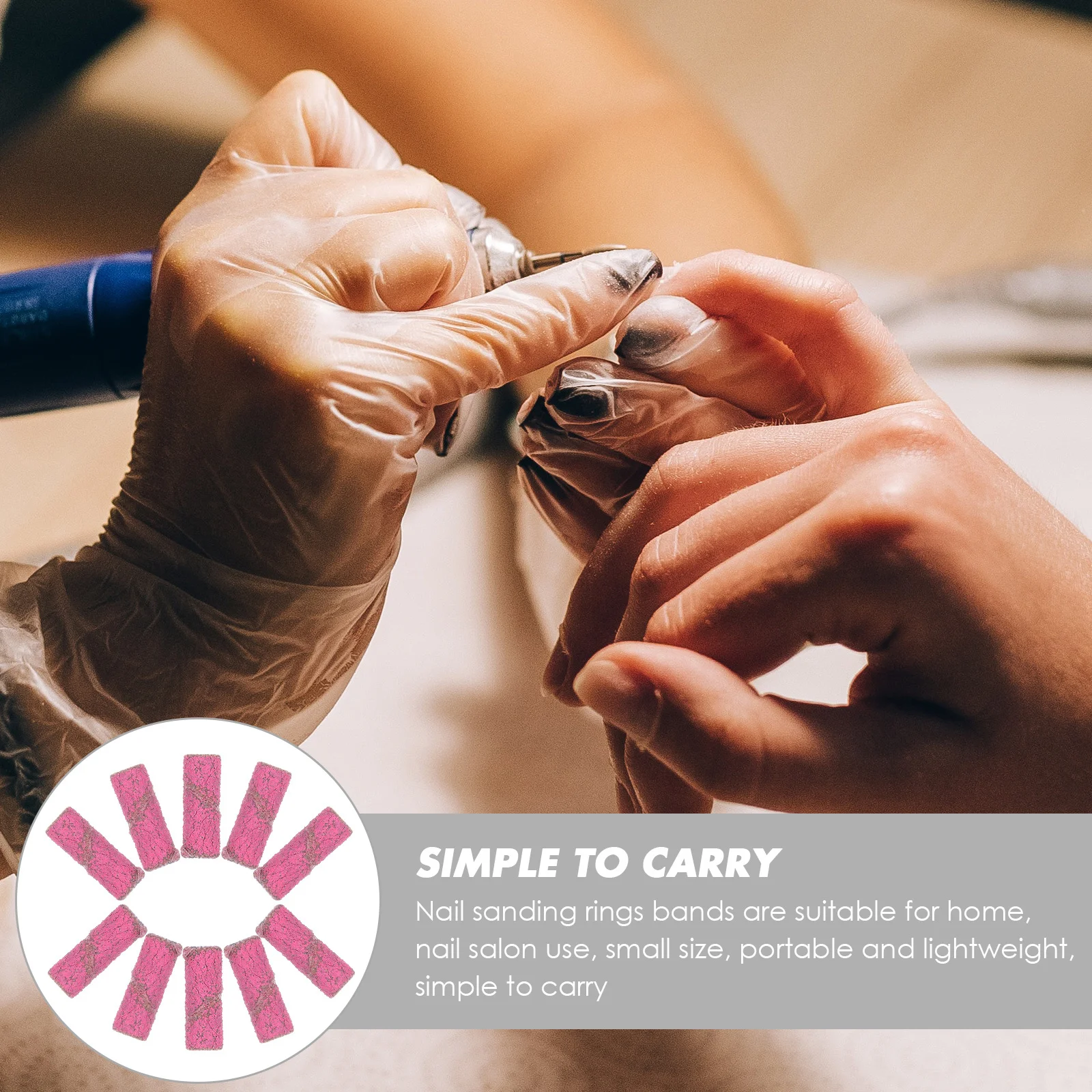 ชุดตะไบเล็บแบบวงแหวน 50 ชิ้น สำหรับงานทำเล็บ ขนาดเล็ก พกพาสะดวก ใช้กับเครื่องตะไบเล็บ สำหรับเล็บอะคริลิค อุปกรณ์ขัดเล็บ วงแหวนขัดเล็บ
