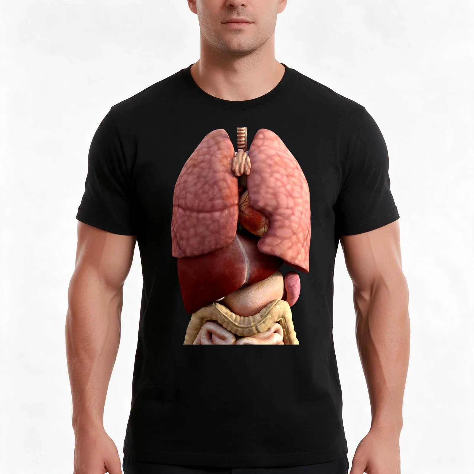 My Internal Organs T-Shirt, Summer Casual Cotton Tee, Oversized Streetwear Tops, Vintage Graphic Print, Loose Fit Short Sleeve