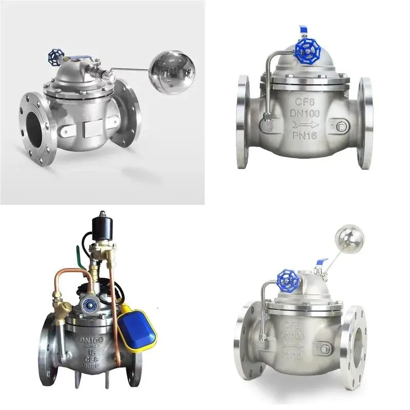 100X Flange End Stainless Steel 304 Remote Control Water Lever Pump Floating Hydraulic Control Valve