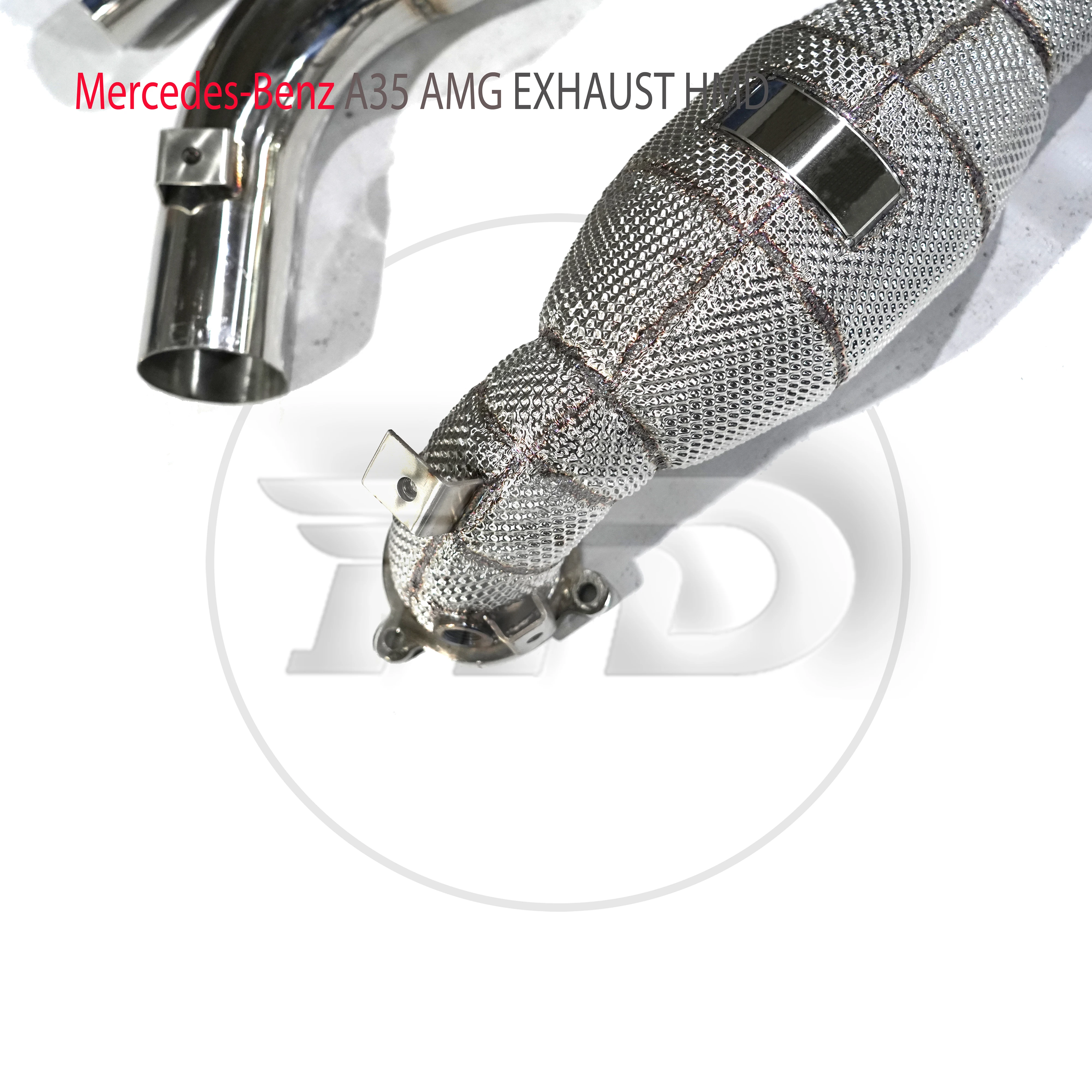 Sistema de escapamento hmd, tubo de escapamento de alto desempenho de fluxo para mercedes benz a35 cla35 gla35 amg w177 com cabeçalho catalítico