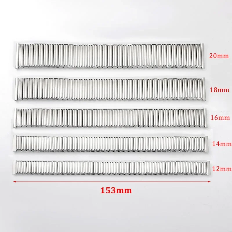 12mm 14mm 16mm 18mm 20mm Stainless Steel Elastic Strap Metal Stretch Expansion Watch Band Wristband for Samsung Galaxy Watch