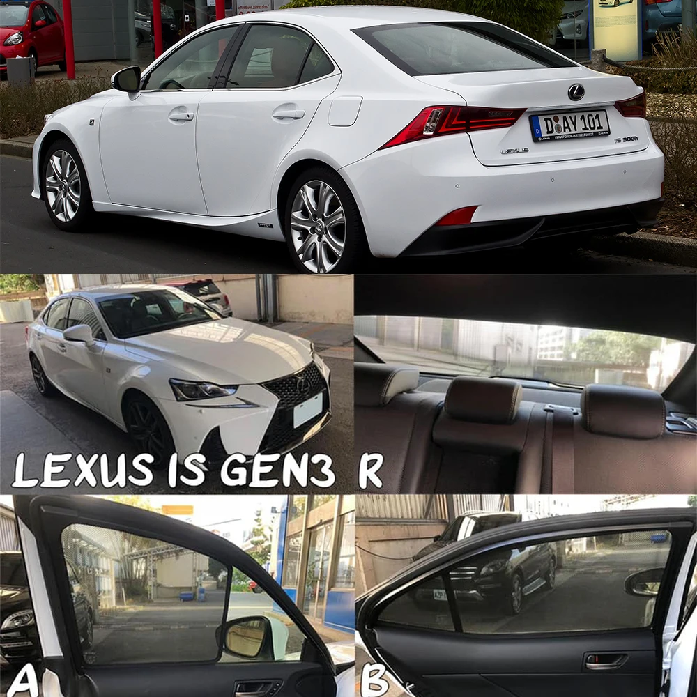 For Lexus IS 300H XE30 2013-2020 Magnetic Car Sunshade Shield Front Windshield Curtain Rear Side Baby Window Sun Shade Visor