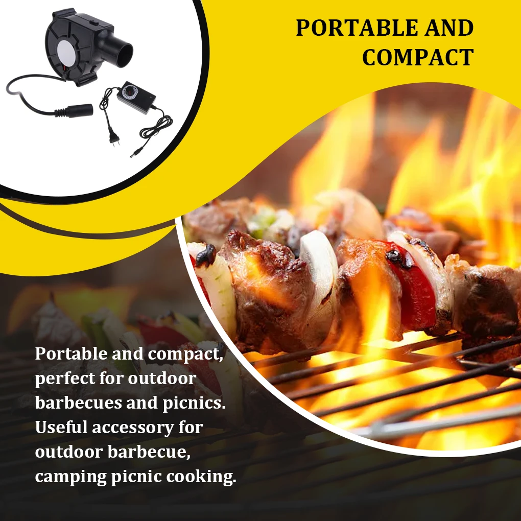 220V 7.5cm BBQ Fan Portable with Air Collecting Cooking Tool Barbecue Blower Wind Pipe Outdoor Picnic Camping EU Plug