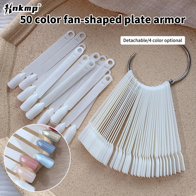 False Nail Art Color Card Display Stand Gel Polish Template Fan Shape Nail Art Tips Sample Stand Nail Polish Practice Palette