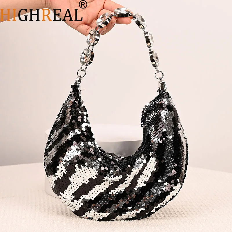 

New Diamond Handheld Crossbody Bags Shoulder Underarm Glitter Tote Bag Handbag Evening Clutch Bag Dinner Party