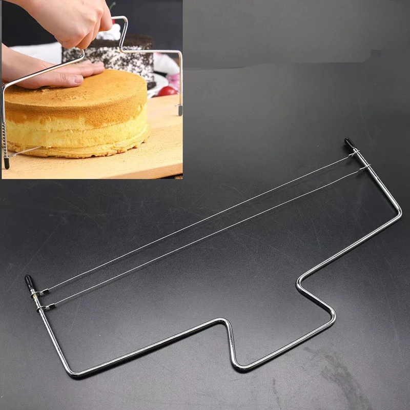 Hot Selling Small Double Wire Saw Cheese Cutting Stainless Steel Cake Slicing Sandwich Cutter Baking Tool