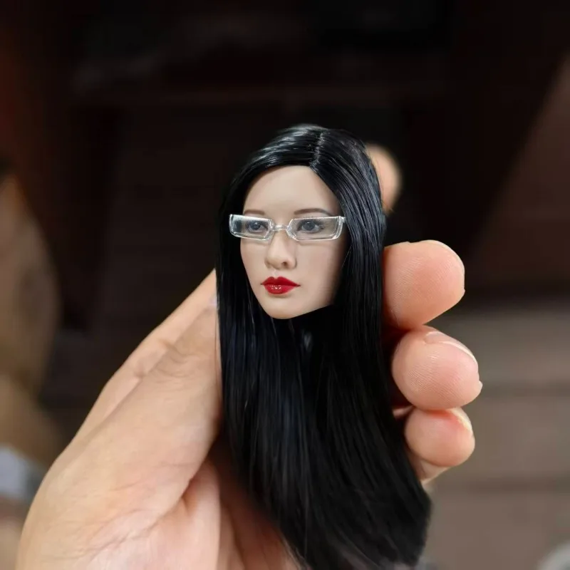 1/6 Scale Trendy Female Soldier Transparent Orange/black Square Small Frame Glasses Model Gift for 12" Action Figures Dolls