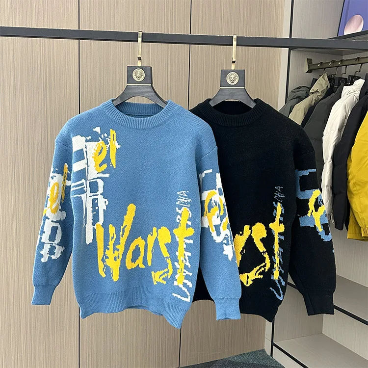 

Крутой мужской вязаный свитер, свободный модный осенне-зимний новый свитер High Sensation для младших и старшеклассников