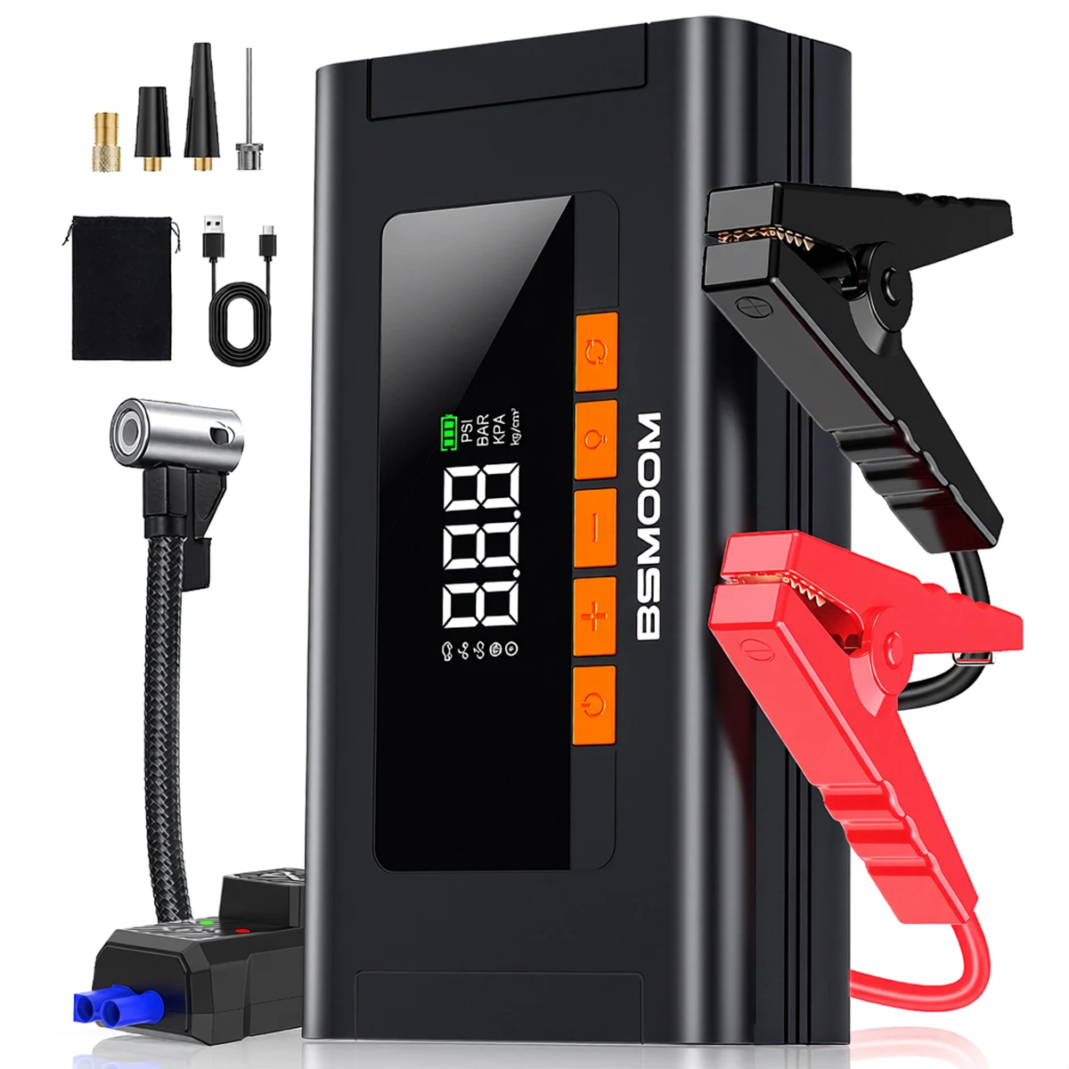 Auto Jump Starter Met Luchtcompressor Lcd-scherm 21800mAh Draagbare Booster Oplader 6000A Krachtige Auto Batterij Starten Devi - afbeelding 1