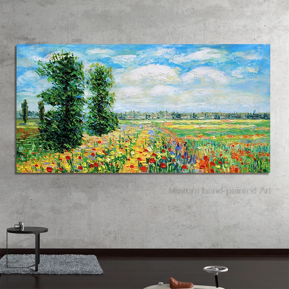 

Mintura,100% Hand Painted Oil Painting on Canvas,Knife Landscape oil Paintings Wall Art,Pictures Home Decoration For Living Room