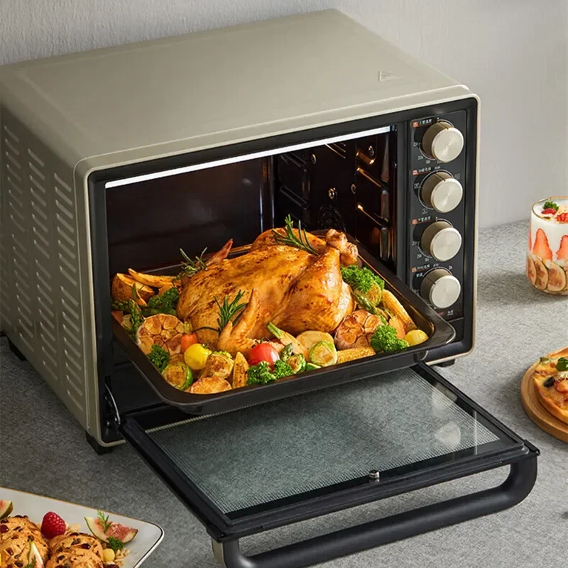 

Электрическая духовка бытовая многофункциональная 32 л с эмалированным внутренним покрытием, независимым регулированием температуры, функцией низкотемпературной ферментации