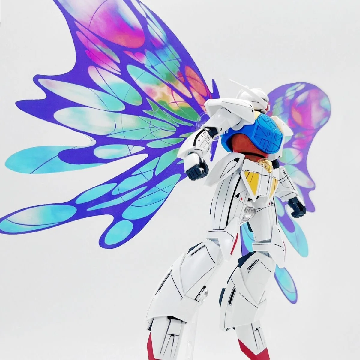 Modèle en plastique Turn A Gundam HG échelle 1/144 avec pièces à effet spécial papillon de lune, accessoire aile de papillon transparente arc-en-ciel