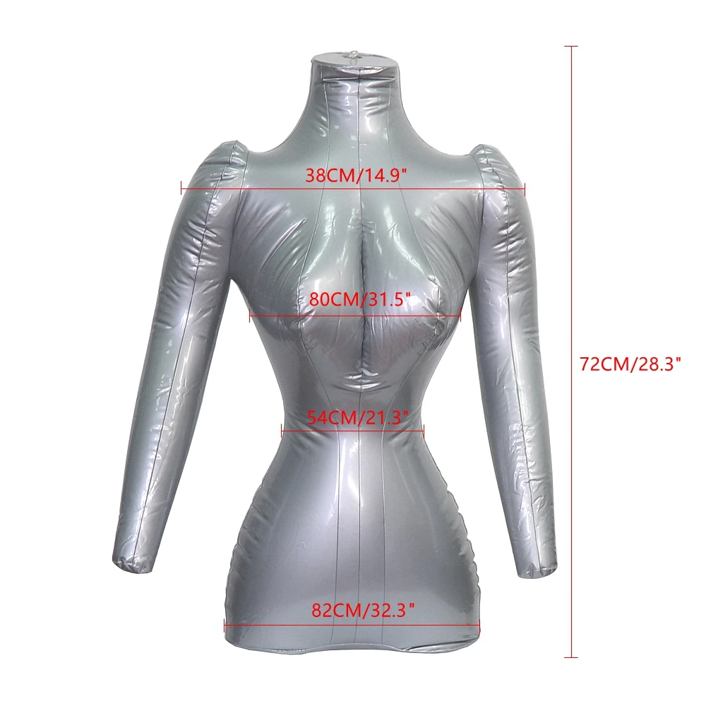 PVC Ladies Half Body Arm Inflatable Mannequin Shirt T Shirt Top Display Torso Model Woman Half Body Inflatable Mannequin - Image 5