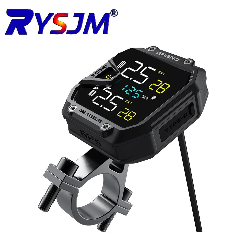 Motorcycle TPMS Tire Pressure Monitoring System with 2 Sensors Wireless Tire Pressure Monitoring System Motorcycle Accessories