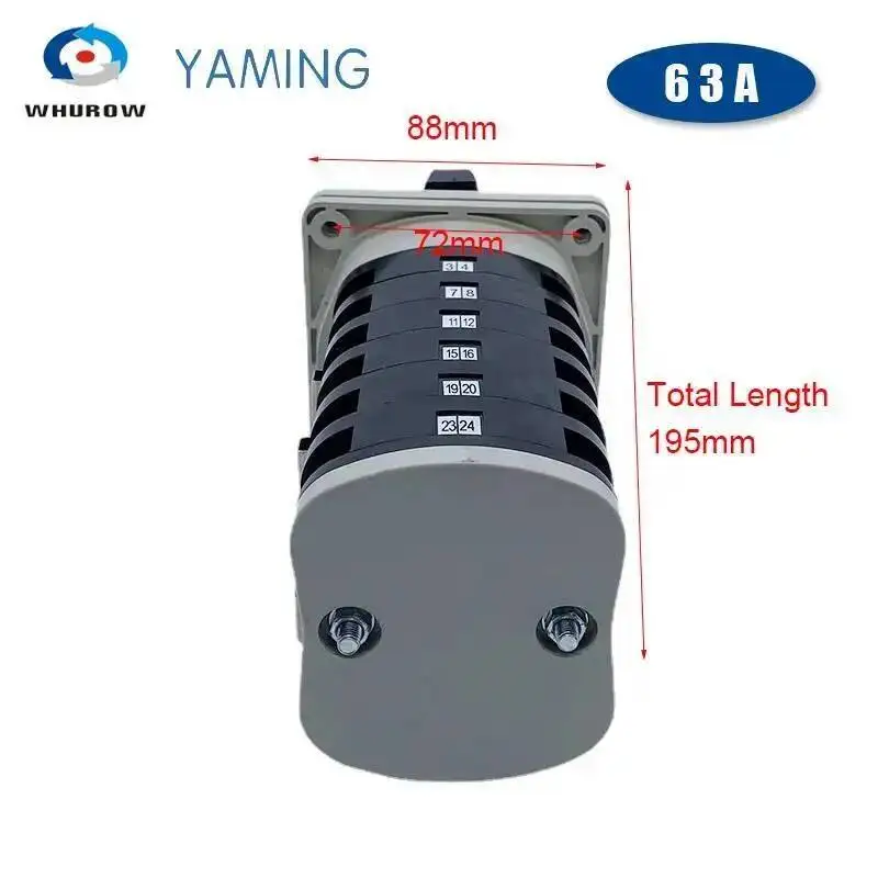 10 Position KDHC-63/6*10 Rotary Cam Switch 6 Poles 63A 24 Terminals Welder For Bx6 Welding Machine Control Manufacturer