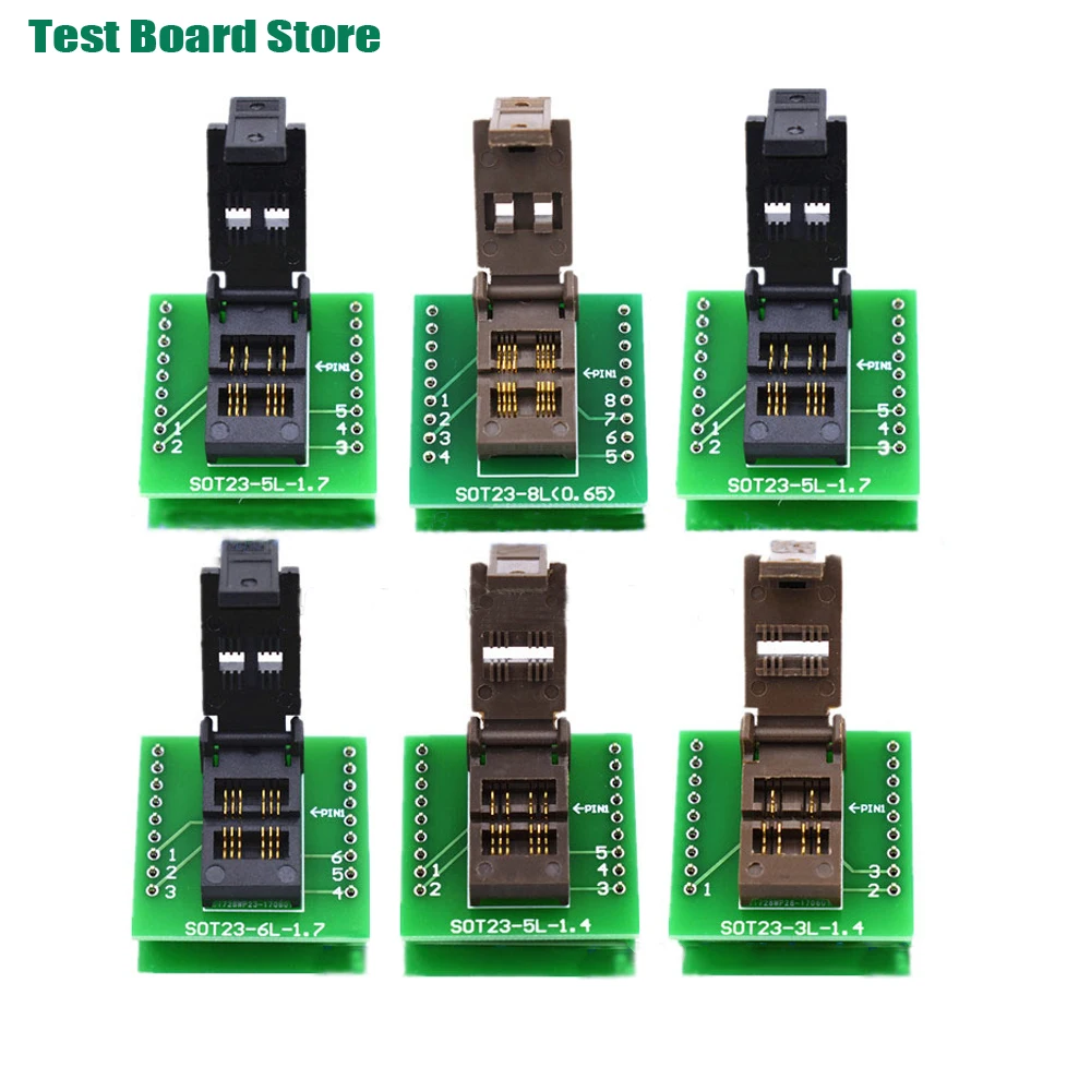 Test Board 1pcs SOT23-3 5 6L Gold-Plated Aging Seat With Plate Burning Socket Plastic Width 1.7/1.4 Straight Pin