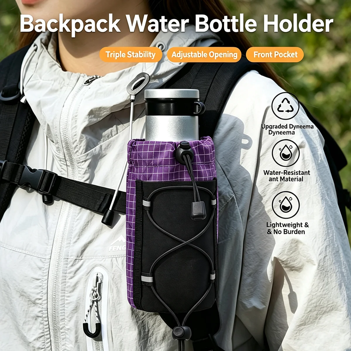 Phone Accessories Clipart - 1 Stück 8×17cm Outdoor-Rucksackgurt-Handytasche Wasserflaschenhalter Clip-on-Erweiterungstasche