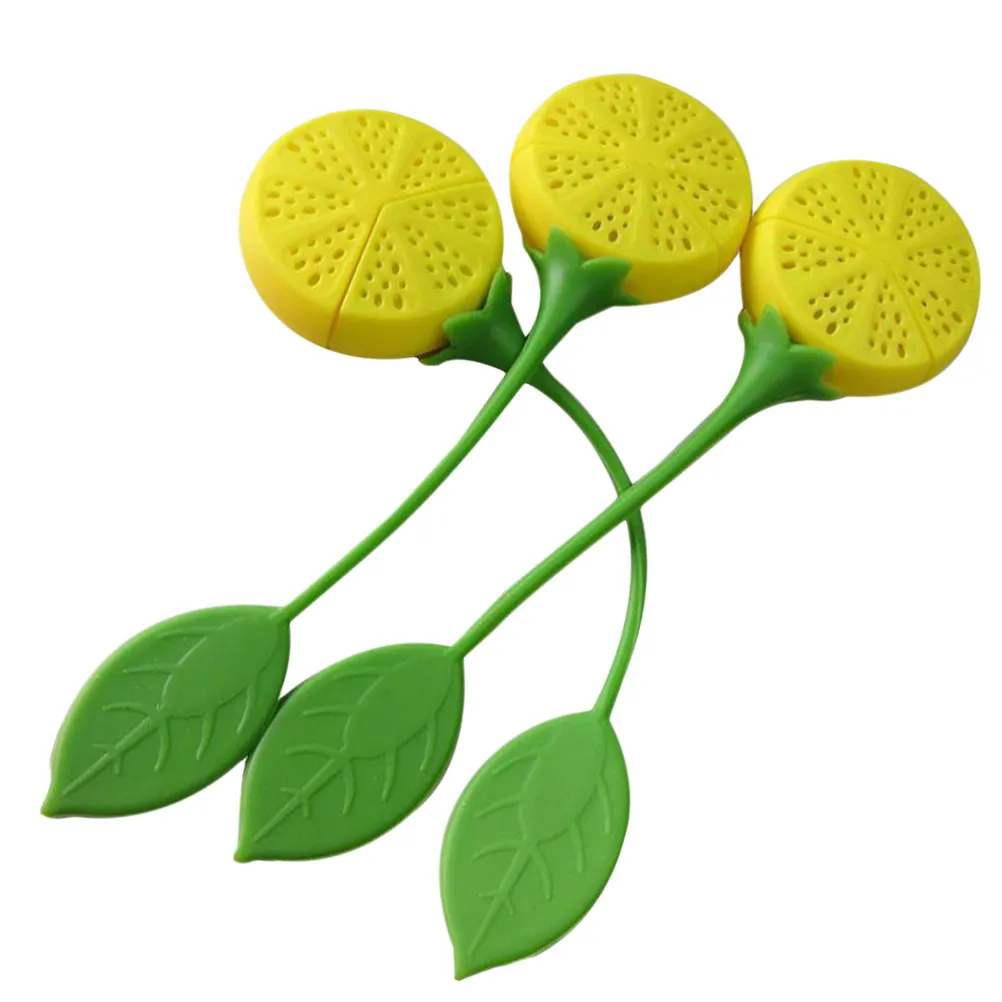 6Pcs Creative Lemon Shape Silicone Tea Filter Loose Leaf Infuser Floating Steeper Food Grade Silicone Nonstick Tea Strainer