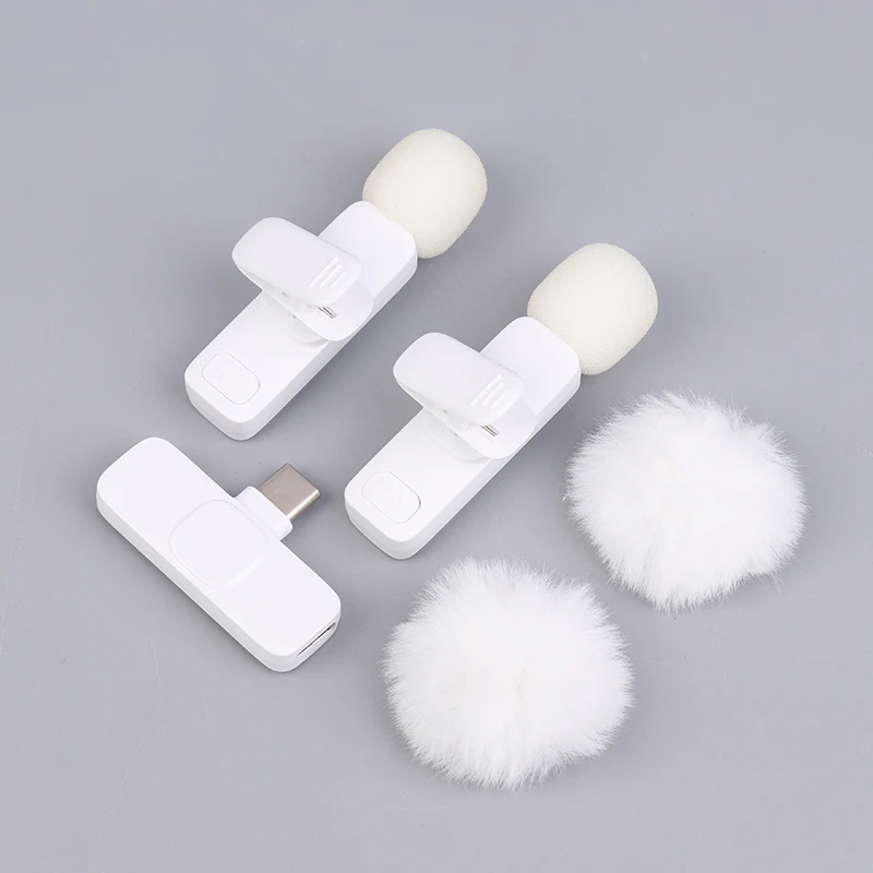 1Set Portable Audio Video Recording Mini Microphone For Android PC Camera Live Gaming Phone Wireless Lavalier Microphone