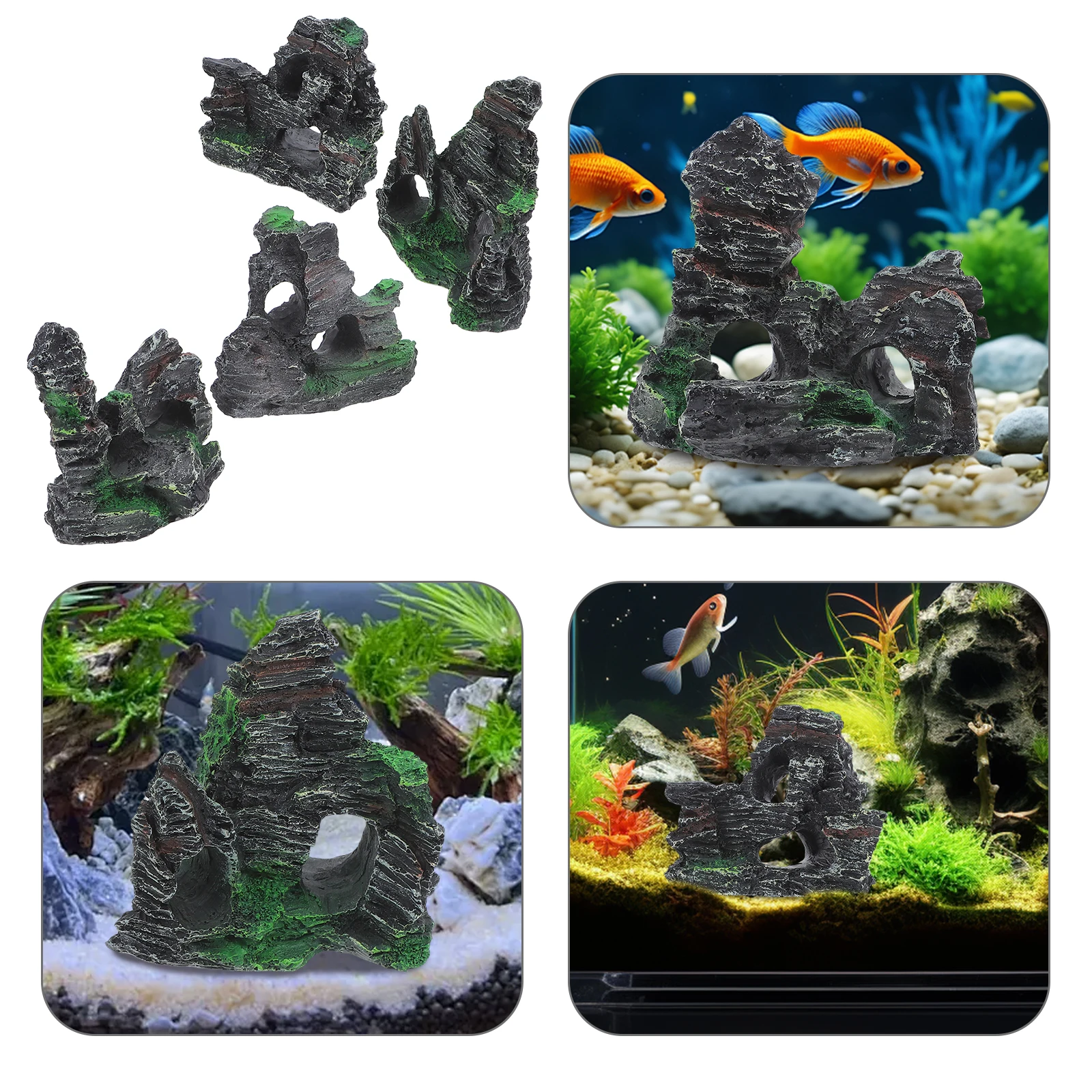 

Artificial Resin Rockery Aquarium Decorations Mountain Supplies Landscape Ornament Layout Decors